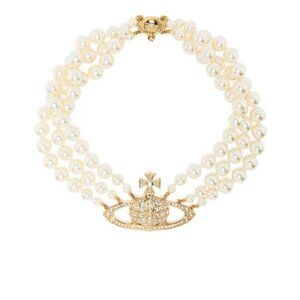 Golden Saturn Three-Layer Pearl Necklace
